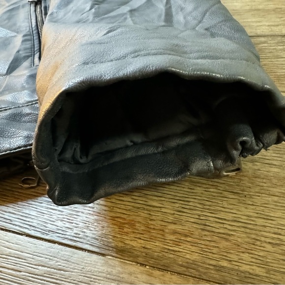 Levis Dark Blue Men’s Faux Leather Hooded Bomber Jacket XXL - Picture 11 of 15